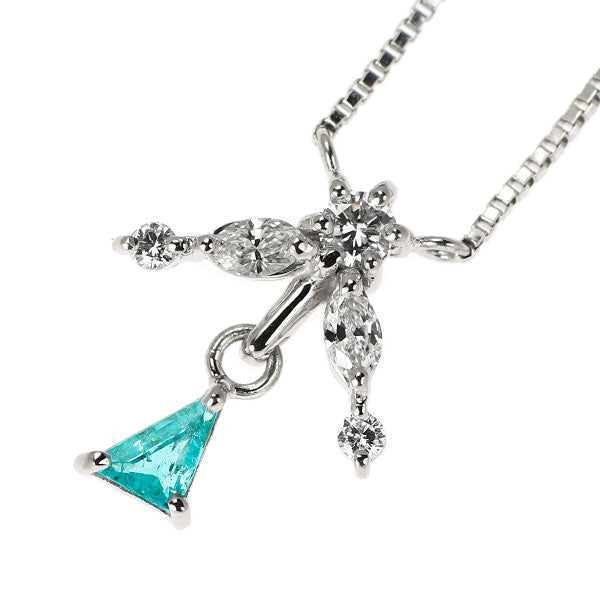 希少 Pt850 パライバ トルマリン ダイヤモンド ペンダントネックレス 0.13ct 0.25ct
