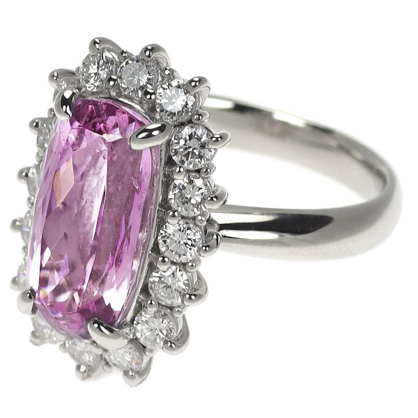 希少 Pt900 ピンクインペリアルトパーズ ダイヤモンド リング 5.61ct D0.95ct