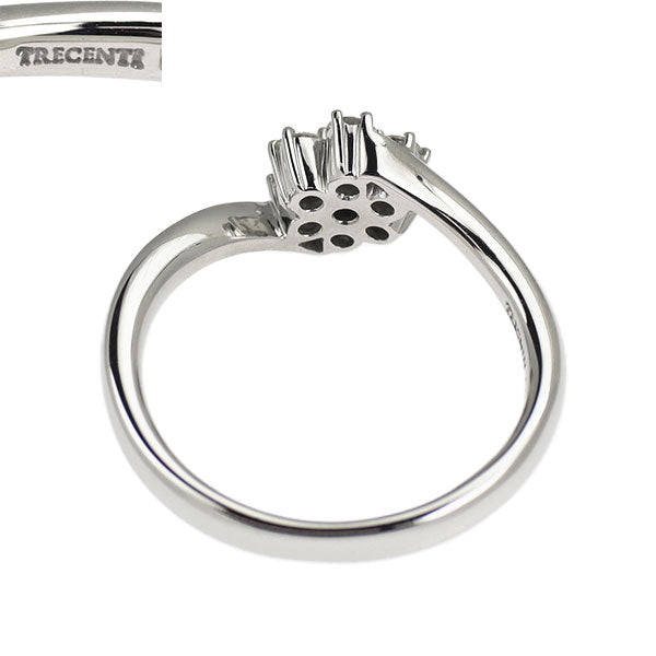 トレセンテ K18WG ダイヤモンド リング 0.32ct フラワー