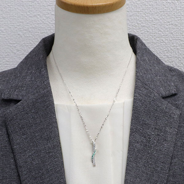 K18WG パライバトルマリン ダイヤモンド ペンダントネックレス 0.16ct D0.31ct