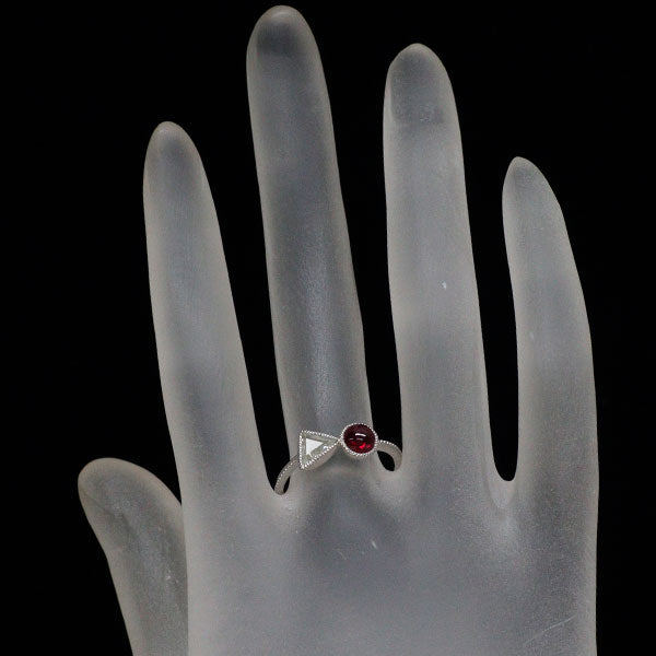 Pt900 カボション ルビー ダイヤモンド リング 0.73ct D0.32ct