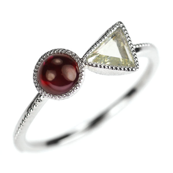 Pt900 カボション ルビー ダイヤモンド リング 0.73ct D0.32ct