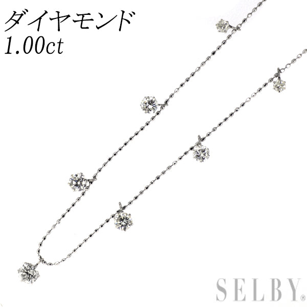 Pt900/ Pt850 ダイヤモンド ネックレス 1.00ct ステーション