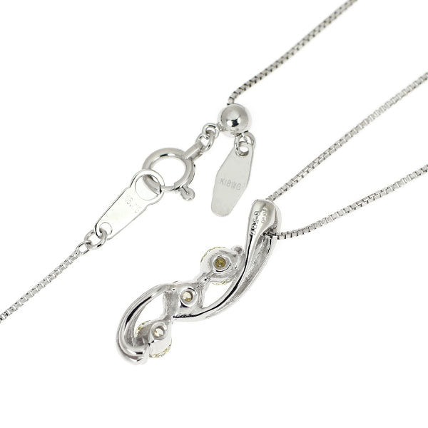 K18WG H&C ダイヤモンド ペンダントネックレス 0.500ct スリーストーン
