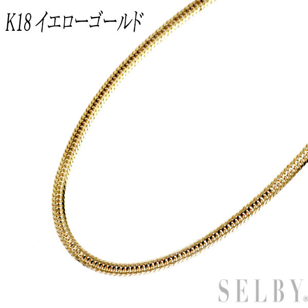 K18YG ネックレス 喜平 6面ダブル 50cm