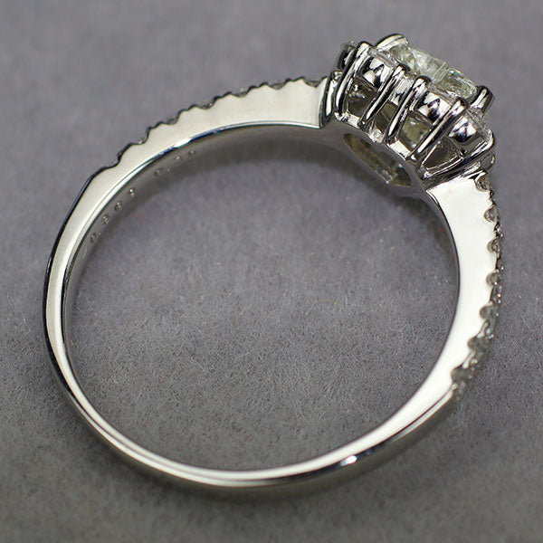 新品 Pt950 ハートシェイプカットダイヤモンド リング 0.389ct L SI2 D0.38ct 【エスコレ】