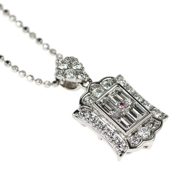 K.dion/ケーディオン 希少 Pt900/ Pt850 天然ピンクダイヤモンド ペンダントネックレス 0.008ct D0.97ct