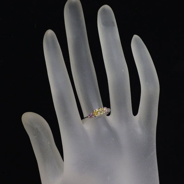 平和堂貿易 Pt950 天然イエロー/ピンク ダイヤモンド リング 0.576ct PD0.30ct
