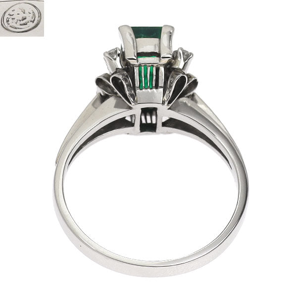 三越 Pt850 エメラルド ダイヤモンド リング 1.08ct