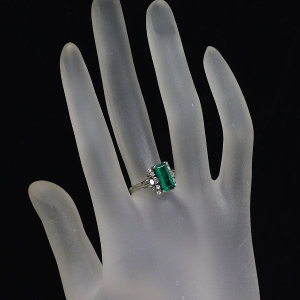 三越 Pt850 エメラルド ダイヤモンド リング 1.08ct