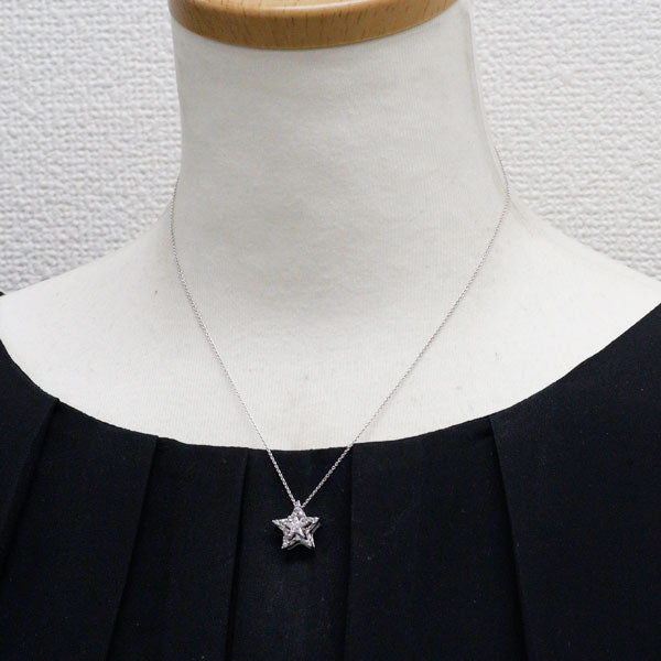 K18WG ダイヤモンド ペンダントネックレス スター