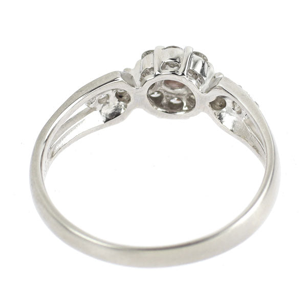 希少 Pt900 天然ピンク/カラーレス ダイヤモンド リング 0.082ct D0.35ct