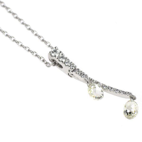 カシケイ/Kashikey Pt900/ Pt850 ブリオレットカット ダイヤモンド ペンダントネックレス 0.78ct D0.10ct