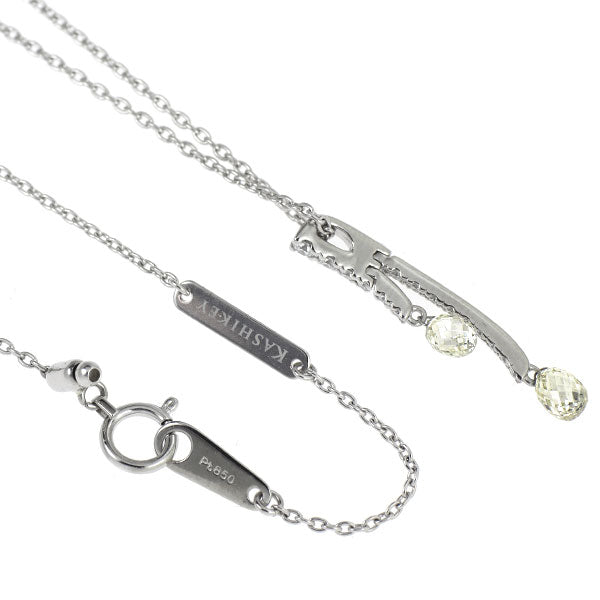 カシケイ/Kashikey Pt900/ Pt850 ブリオレットカット ダイヤモンド ペンダントネックレス 0.78ct D0.10ct