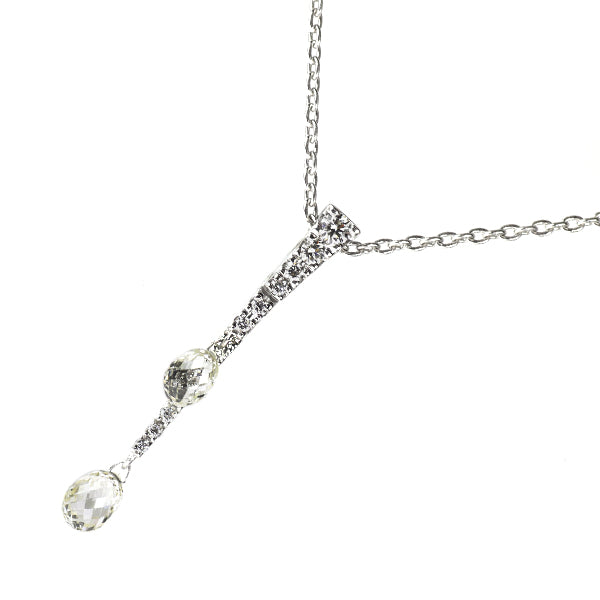 カシケイ/Kashikey Pt900/ Pt850 ブリオレットカット ダイヤモンド ペンダントネックレス 0.78ct D0.10ct