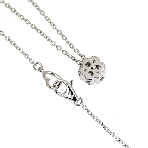 ポンテヴェキオ K18WG ダイヤモンド ペンダントネックレス 0.26ct フラワー