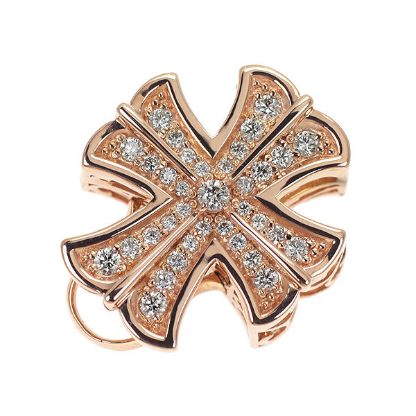 ゆきざき K18PG ダイヤモンド ペンダントトップ 0.50ct ダブルトップ クロス