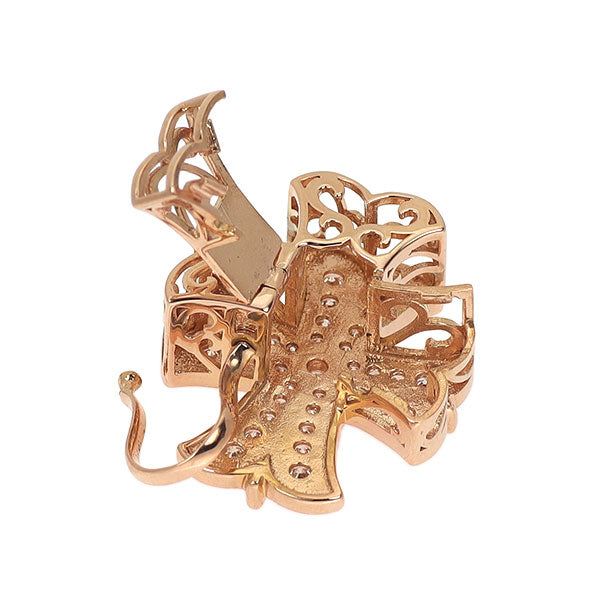 ゆきざき K18PG ダイヤモンド ペンダントトップ 0.50ct ダブルトップ クロス