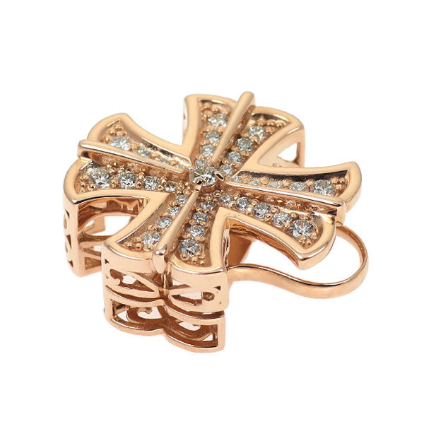 ゆきざき K18PG ダイヤモンド ペンダントトップ 0.50ct ダブルトップ クロス