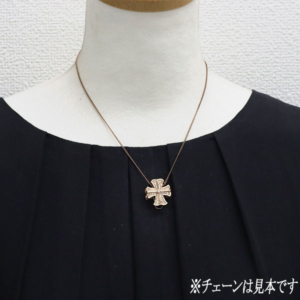 ゆきざき K18PG ダイヤモンド ペンダントトップ 0.50ct ダブルトップ クロス