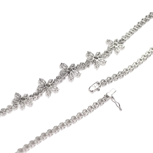 K18WG ダイヤモンド ネックレス 13.85ct フラワー