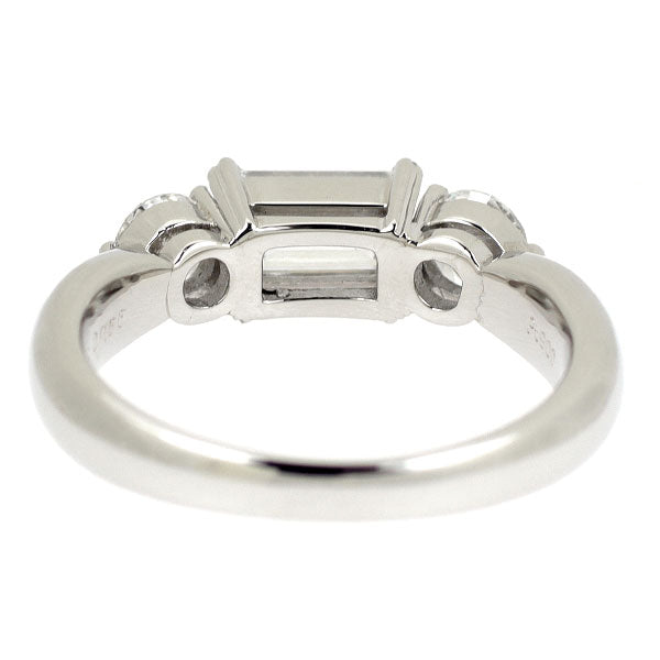 Pt900 エメラルドカット ダイヤモンド リング 1.008ct E VS2 D0.55ct