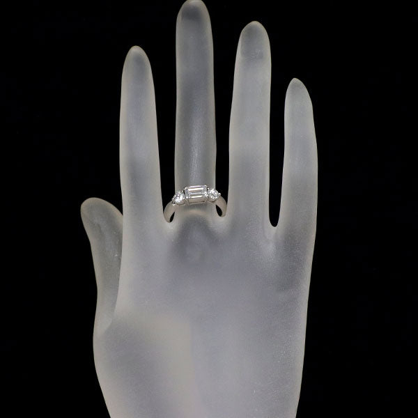 Pt900 エメラルドカット ダイヤモンド リング 1.008ct E VS2 D0.55ct