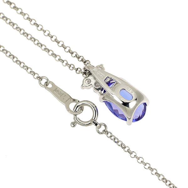 Pt900/ Pt850 タンザナイト ダイヤモンド ペンダントネックレス 2.15ct D0.19ct