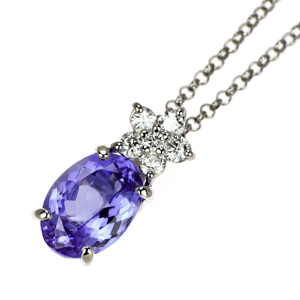 Pt900/ Pt850 タンザナイト ダイヤモンド ペンダントネックレス 2.15ct D0.19ct