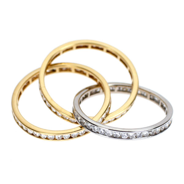K18YG/WG ダイヤモンド リング 2.26ct フルエタニティ 3連