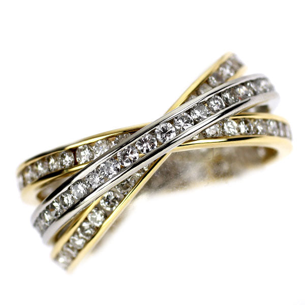 K18YG/WG ダイヤモンド リング 2.26ct フルエタニティ 3連
