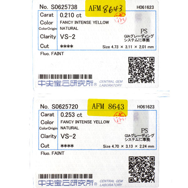 Pt950/ Pt900 ペアシェイプ 天然イエローダイヤモンド ピアス 0.463ct FIY VS2 アメリカン