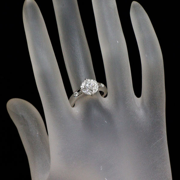 Pt900 ダイヤモンド リング 0.343ct F SI1 VG D0.72ct