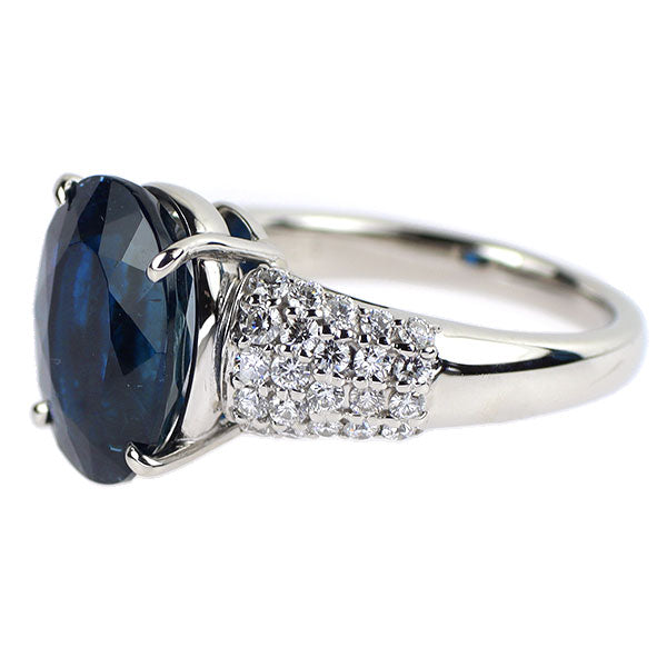 Pt900 インディゴライトトルマリン ダイヤモンド リング 4.570ct D0.624ct