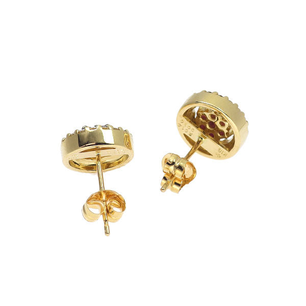 ブラックコーティング/ K18YG ルビー ダイヤモンド ピアス 0.28ct D0.20ct