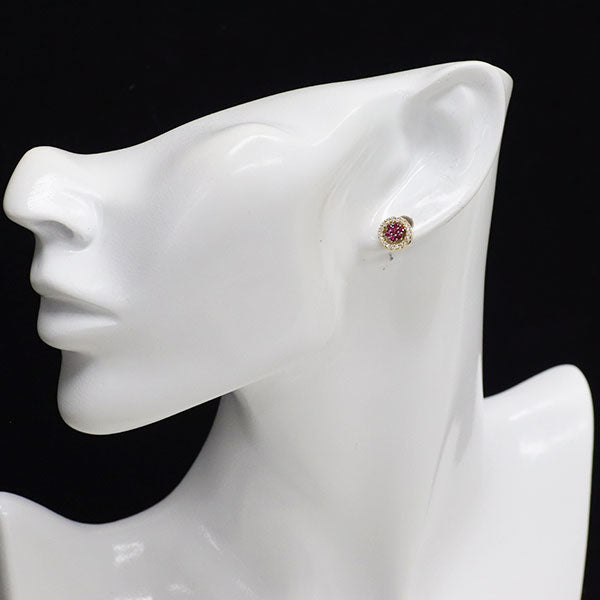 ブラックコーティング/ K18YG ルビー ダイヤモンド ピアス 0.28ct D0.20ct