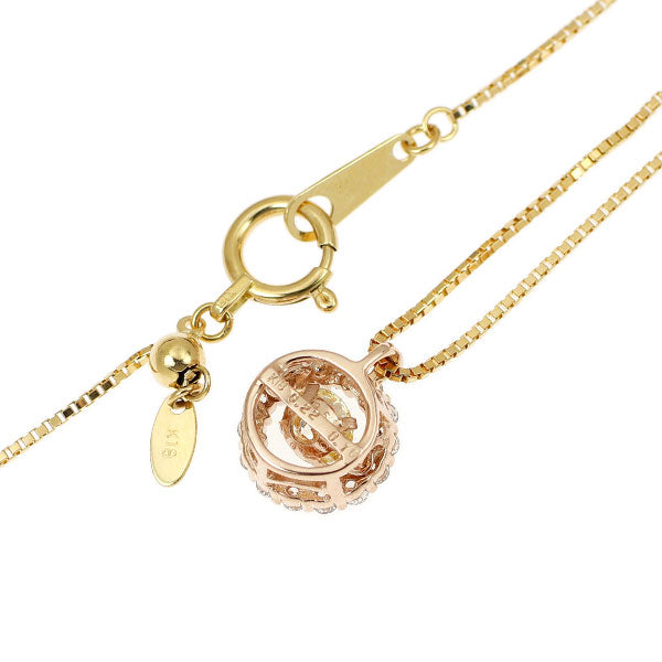 K18PG/ K18YG ダイヤモンド ペンダントネックレス 0.22ct D0.16ct ダンシングストーン