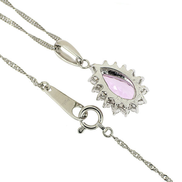 Pt900/ Pt850 インペリアルトパーズ ダイヤモンド ペンダントネックレス 1.35ct D0.71ct