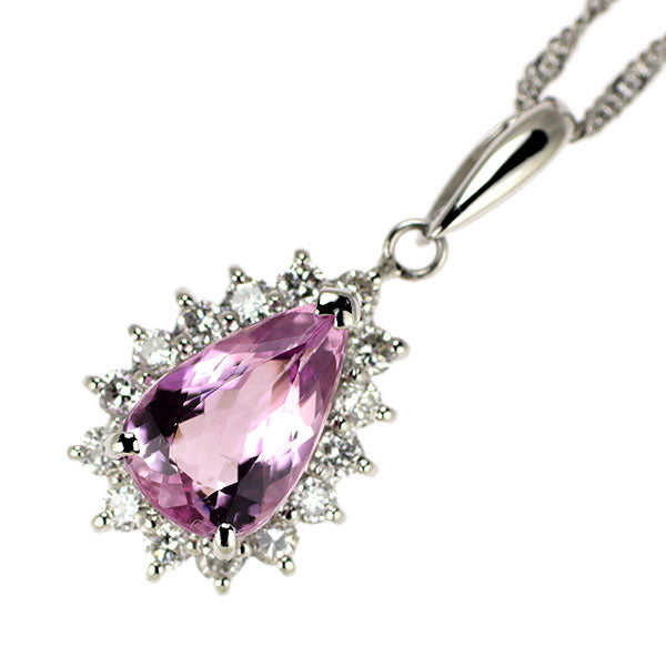 Pt900/ Pt850 インペリアルトパーズ ダイヤモンド ペンダントネックレス 1.35ct D0.71ct
