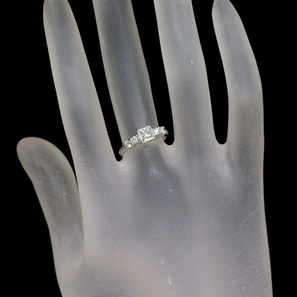 Pt900 プリンセスカットダイヤモンド リング 0.515ct G SI1 D0.24ct