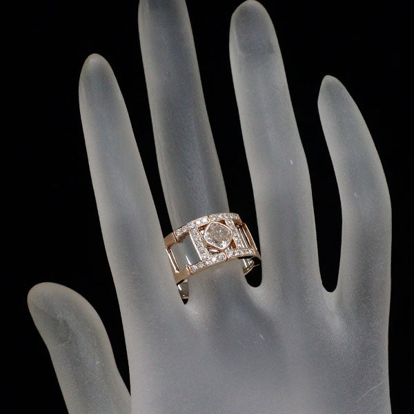 K18WG/PG クッションカット ダイヤモンド リング 1.006ct FB SI2 D0.37ct