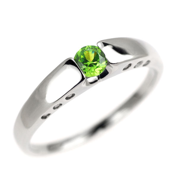 希少 Pt900 デマントイドガーネット ダイヤモンド リング 0.31ct D0.06ct
