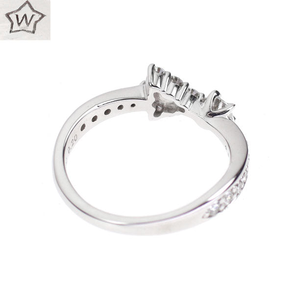 wish upon a star K18WG ダイヤモンド リング 0.102ct D0.20ct ピンキー 流れ星　