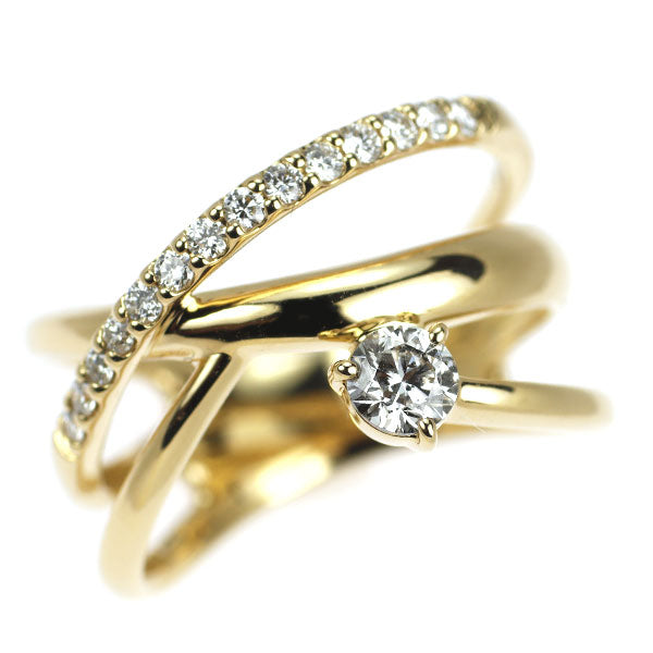 K18YG ダイヤモンド  リング 0.231ct D0.16ct