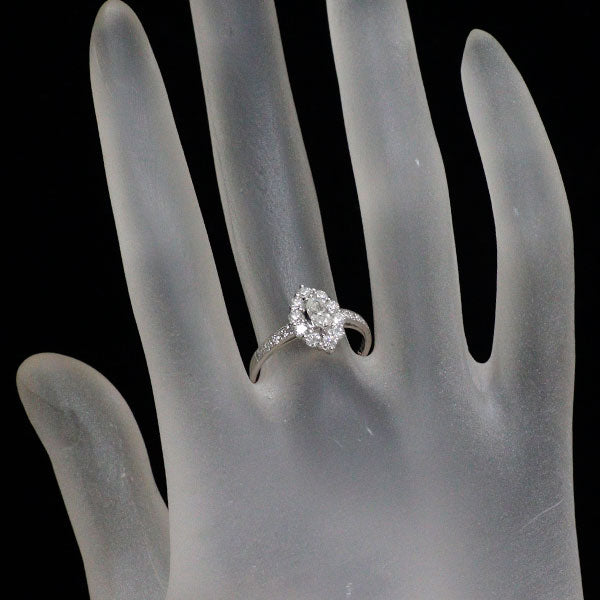 Pt900 マーキスカット ダイヤモンド リング 0.25ct D0.50ct