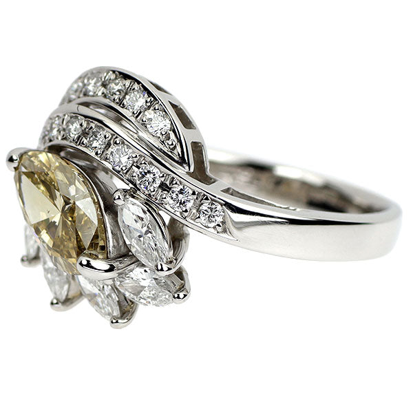 Pt900 マーキス ダイヤモンド リング 1.35ct D0.85ct