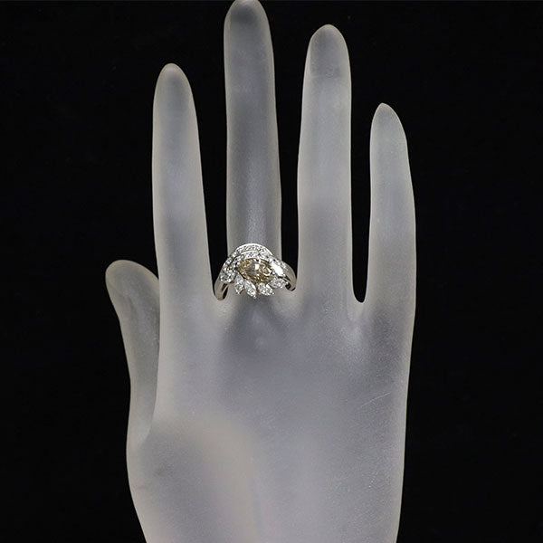 Pt900 マーキス ダイヤモンド リング 1.35ct D0.85ct