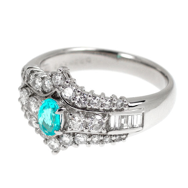 希少 Pt900 ブラジル産 パライバトルマリン ダイヤモンド リング 0.33ct D1.03ct