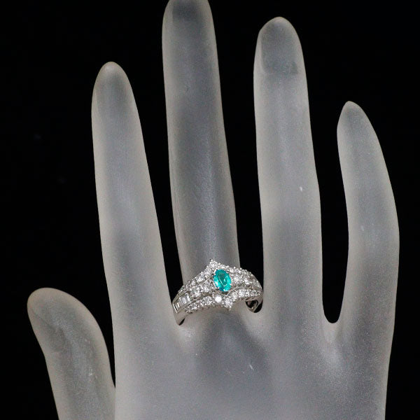 希少 Pt900 ブラジル産 パライバトルマリン ダイヤモンド リング 0.33ct D1.03ct