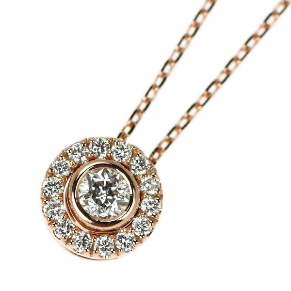 wish upon a star K18PG ダイヤモンド ペンダントネックレス 0.165ct D0.12ct リバーシブル